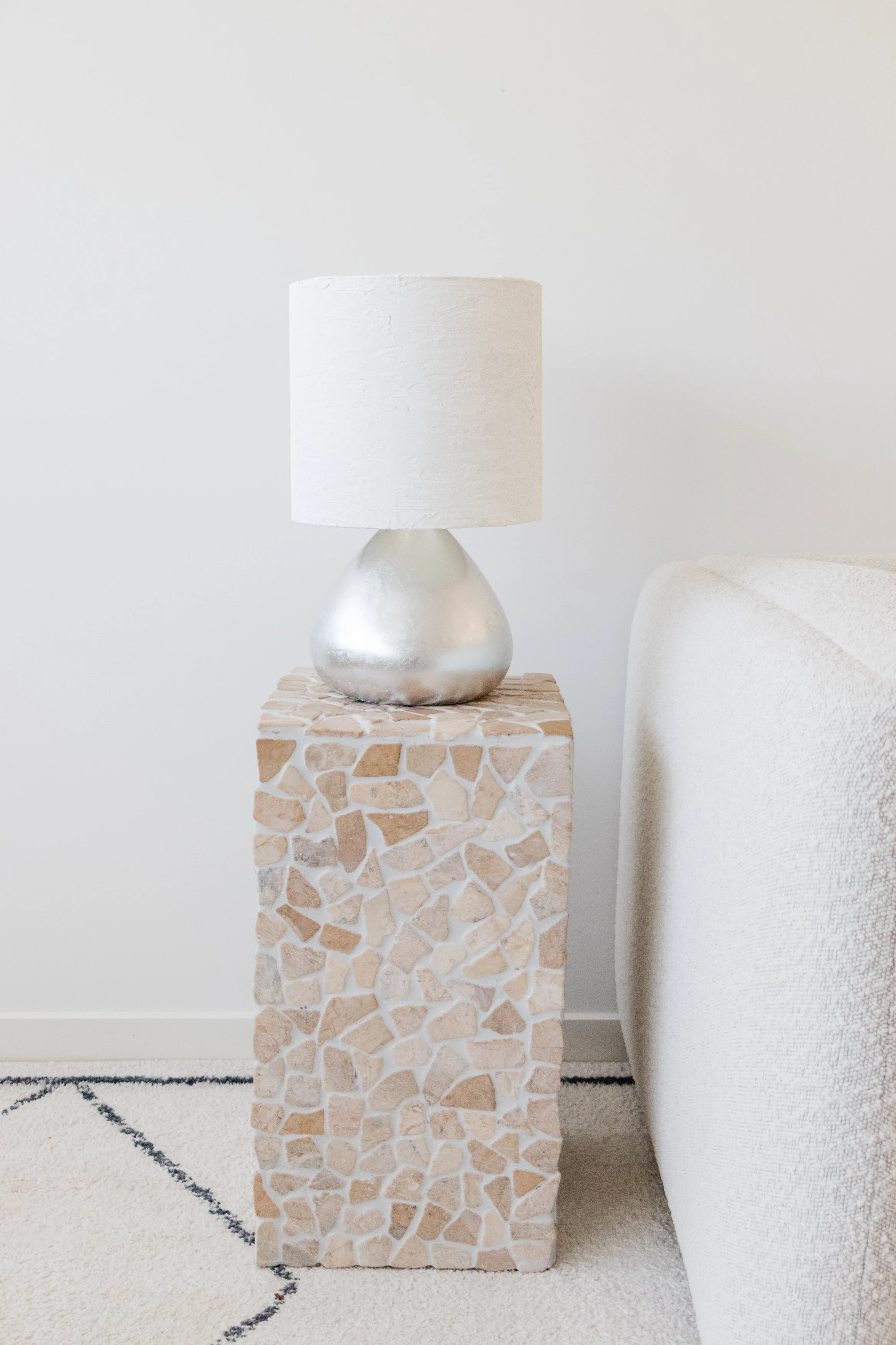 Upcycled Chrome Effect Lamp using silver leaf Smor Home